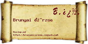 Brunyai Örzse névjegykártya